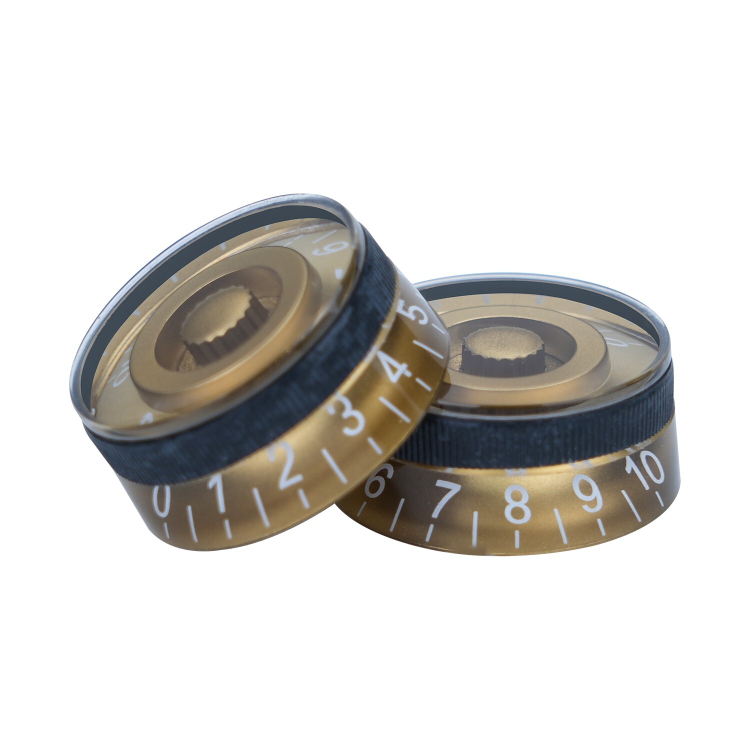 4 x Control Speed Knobs Electric Guitar bass Volume Tone Knobs Gold/Rubber Ring