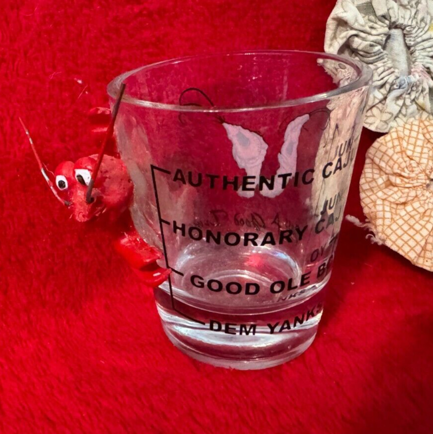 Pass A Good Time Cajun Shot Glass with Lobster Figure Authentic Honorary