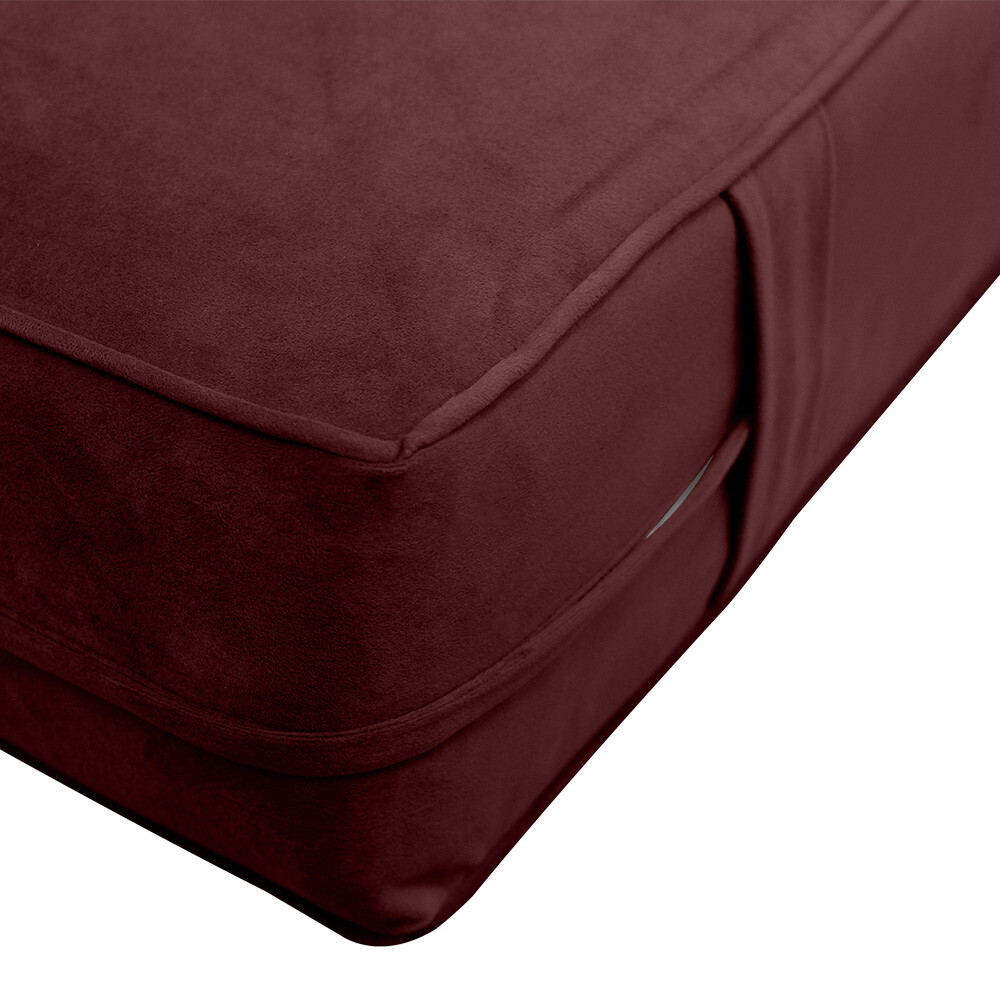 |SLIPCOVER ONLY| V1 Velvet Indoor Daybed Mattress Pillow Pipe Trim Full AD368