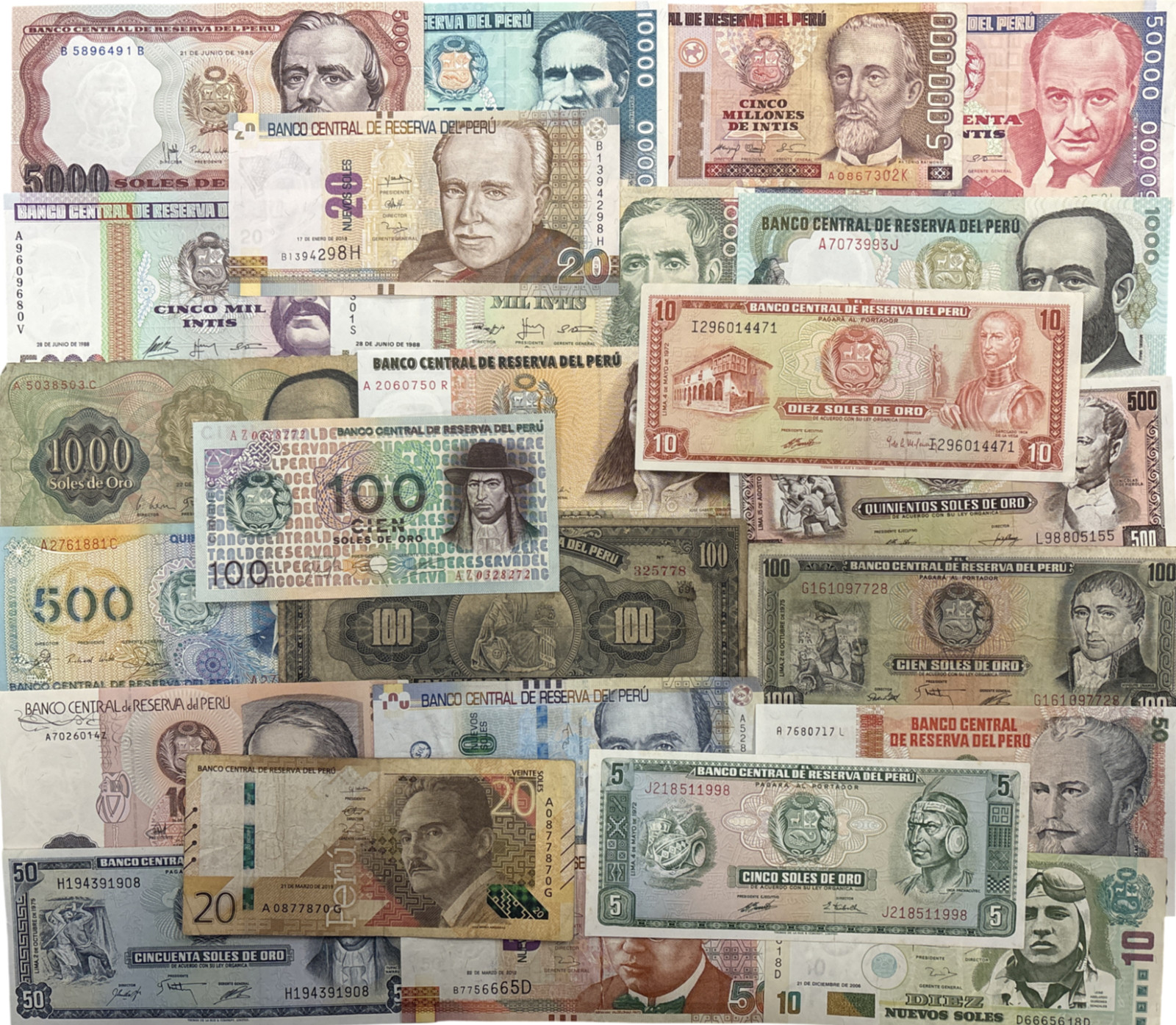 PERVIAN SOL  BANK NOTES - CHOICE OF STYLE & NOTE - PERU