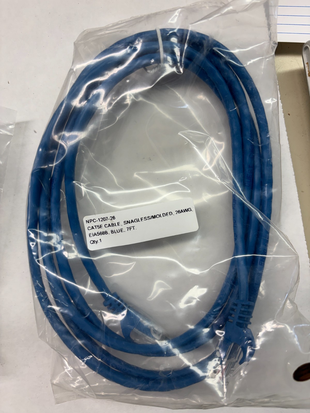 Quest CAT5E Molded Snagless Patch Cable Blue 7ft NPC-1207