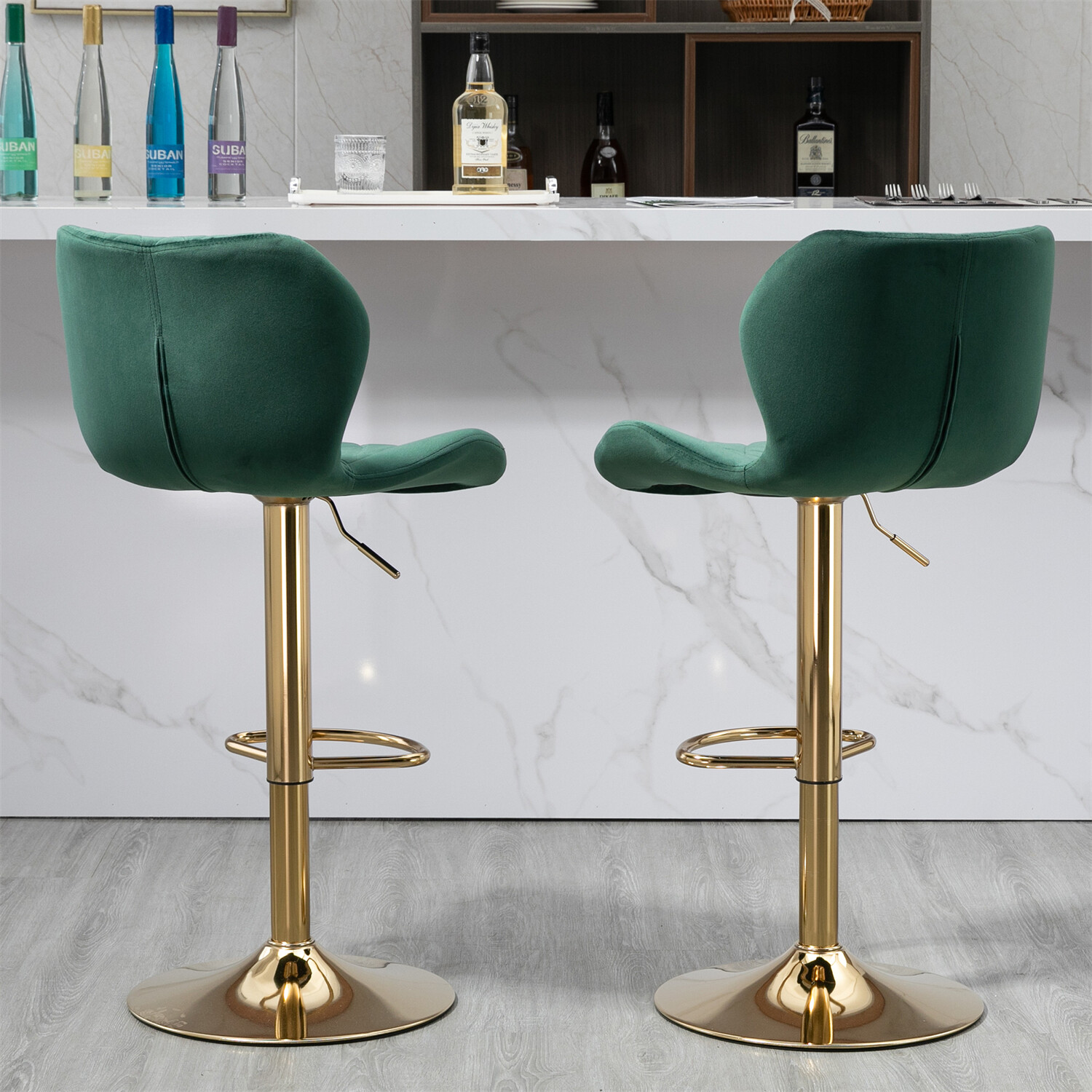 Modern Swivel Bar Stools Adjustable Height Bar Chairs Kitchen Dining Chair US
