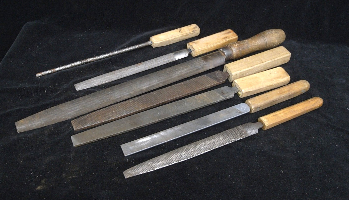 5 VINTAGE METALWORKING - HIGH QUALITY - AMERICAN MADE FILES + 2 WOOD RASPS