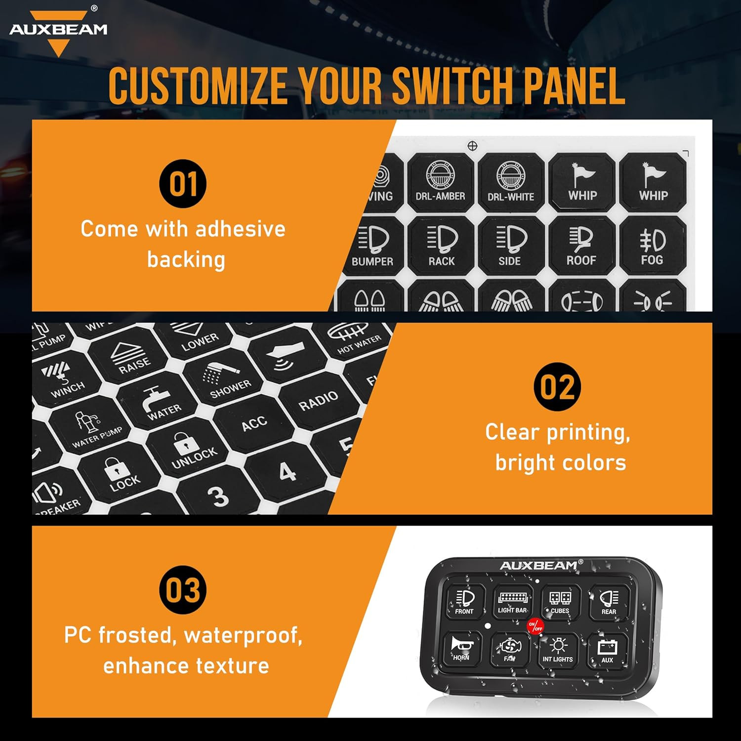 160PCS Switch Panel Sticker for 6/8 Gang Switch Panel Light Switch Labels Decals