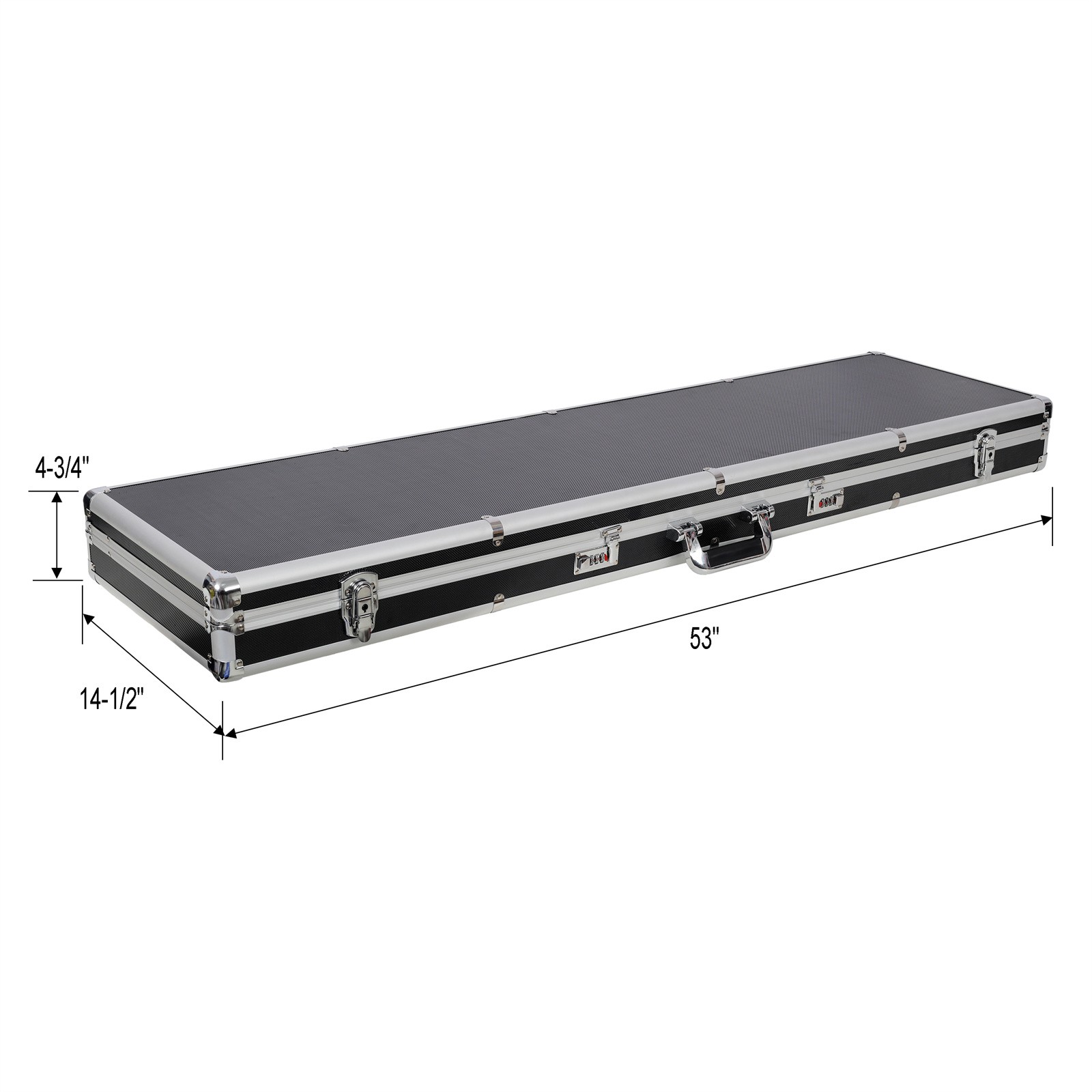 Hard Gun Carrying Case with Foam Long Storage Case Lockable Water Resistant