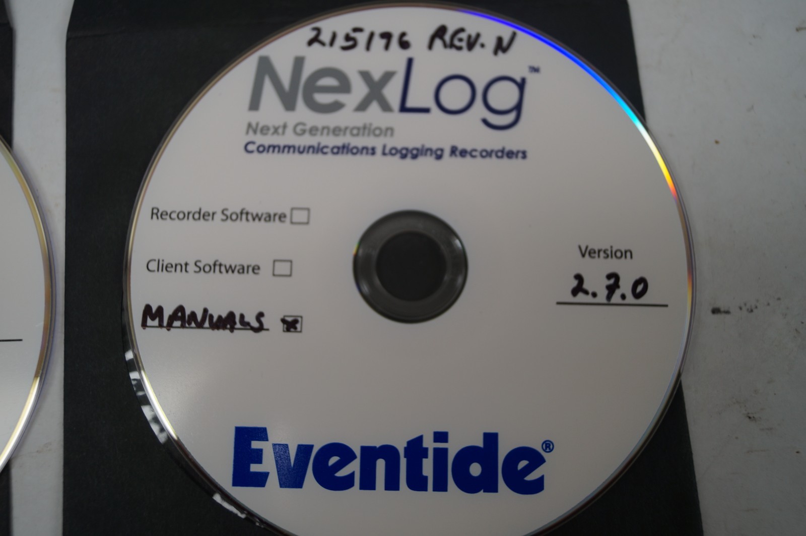 NEXLog Eventide 2.7 Software CDs & Manuals 215195 Rev AC Logging Recorders B321
