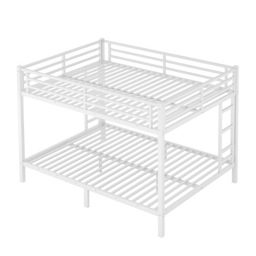 Metal Queen over Queen Bunk Bed for Teens and Adults,Space-Saving/Noise Reduced