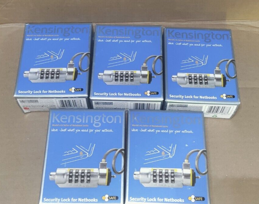 Box of 5 Kensington Security Lock for Netbooks New (Silver) K64588US - K64588