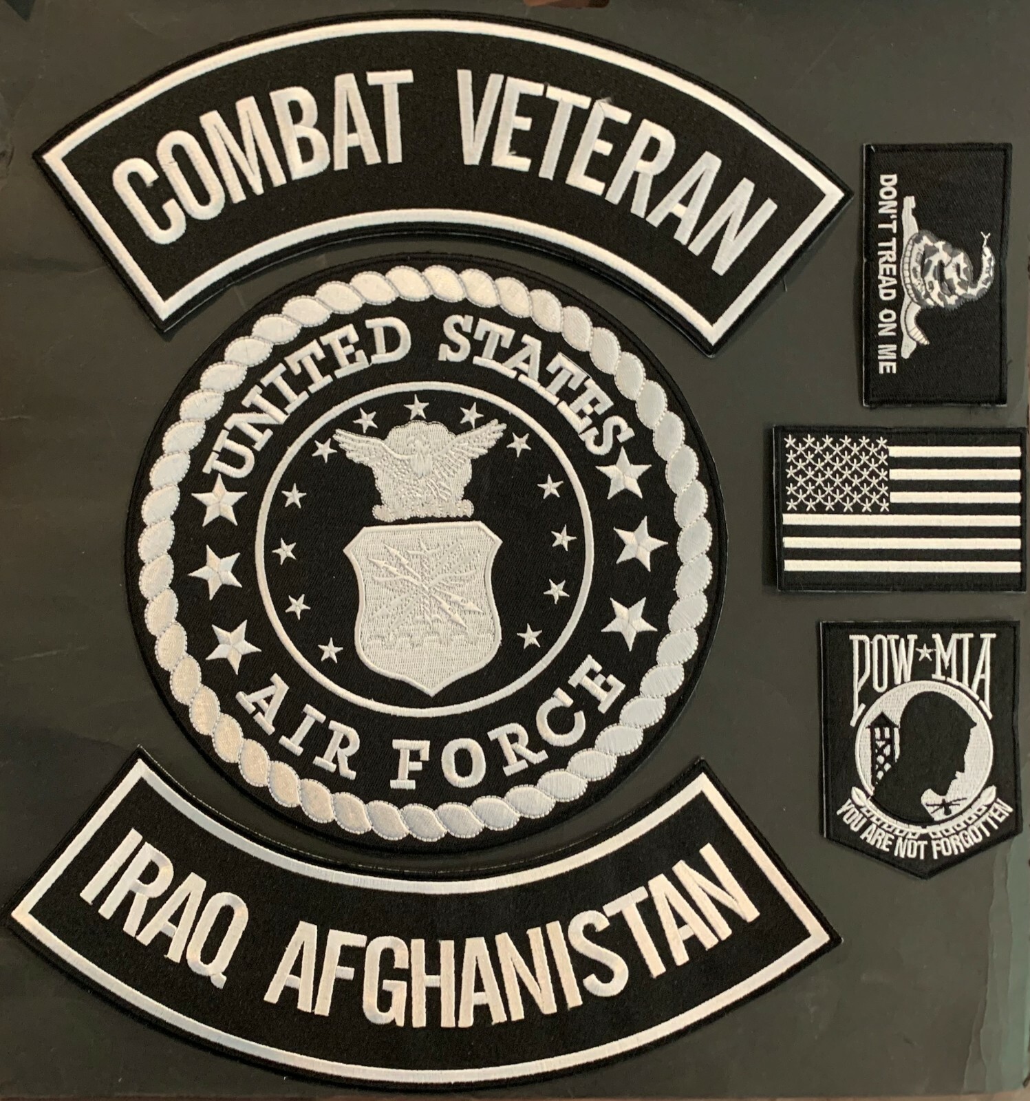 US AIR FORCE SEAL COMBAT VET IRAQ AFGHANISTAN MILITARY MOTORCYCLE LOT/ 6 PATCHES