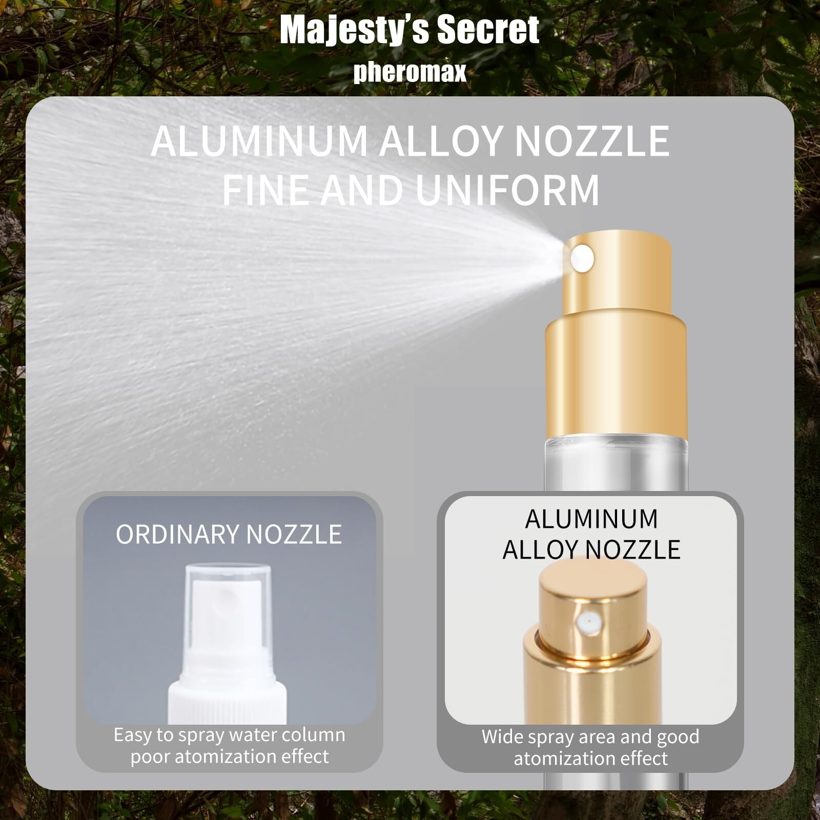 MAJESTY'S SECRET PHEROMAX Perfume Mist Spray Bottles Refillable Mini Empty Tr...