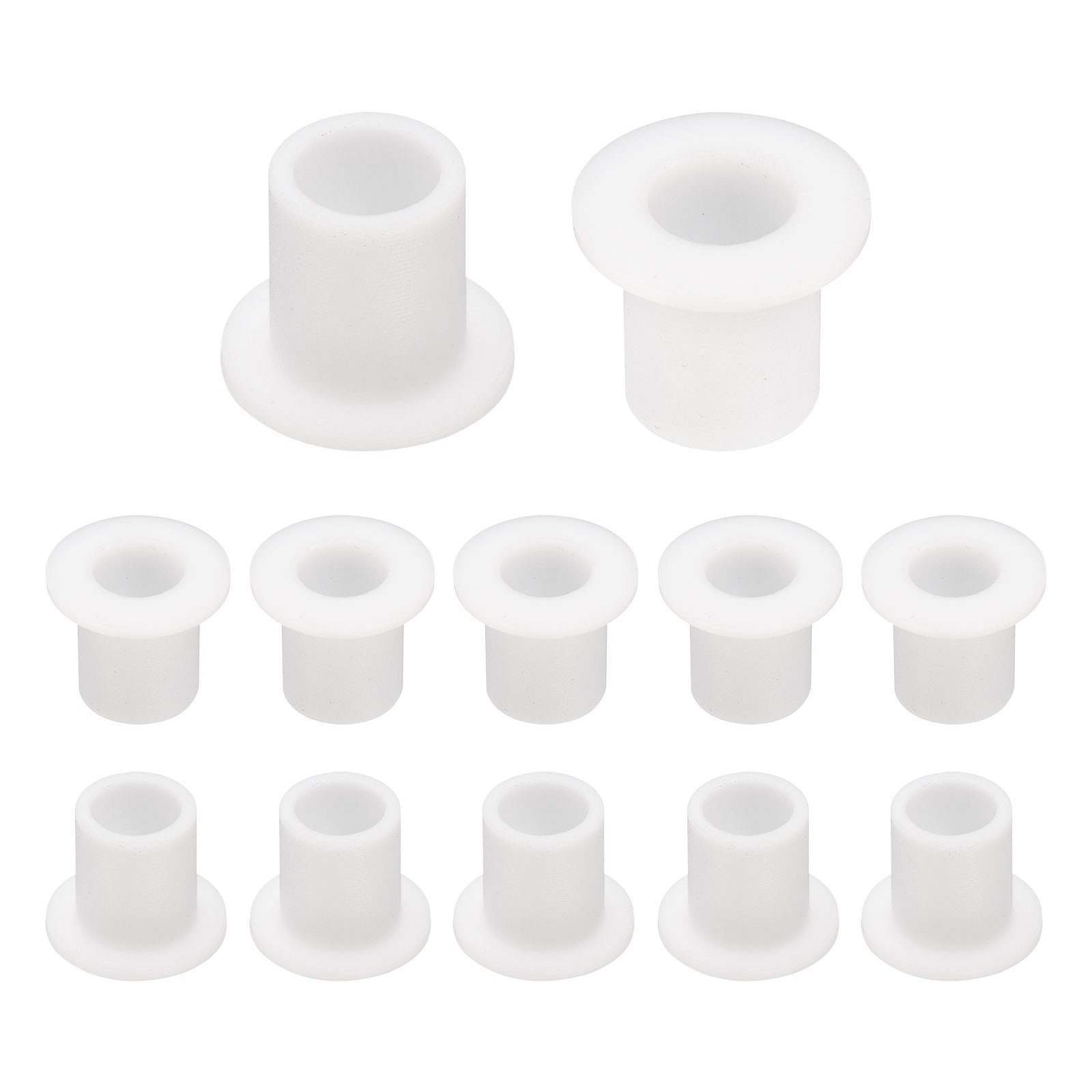 12pcs Flanged Sleeve Bearings ID 6mm x OD 8mm x Length 10mm White