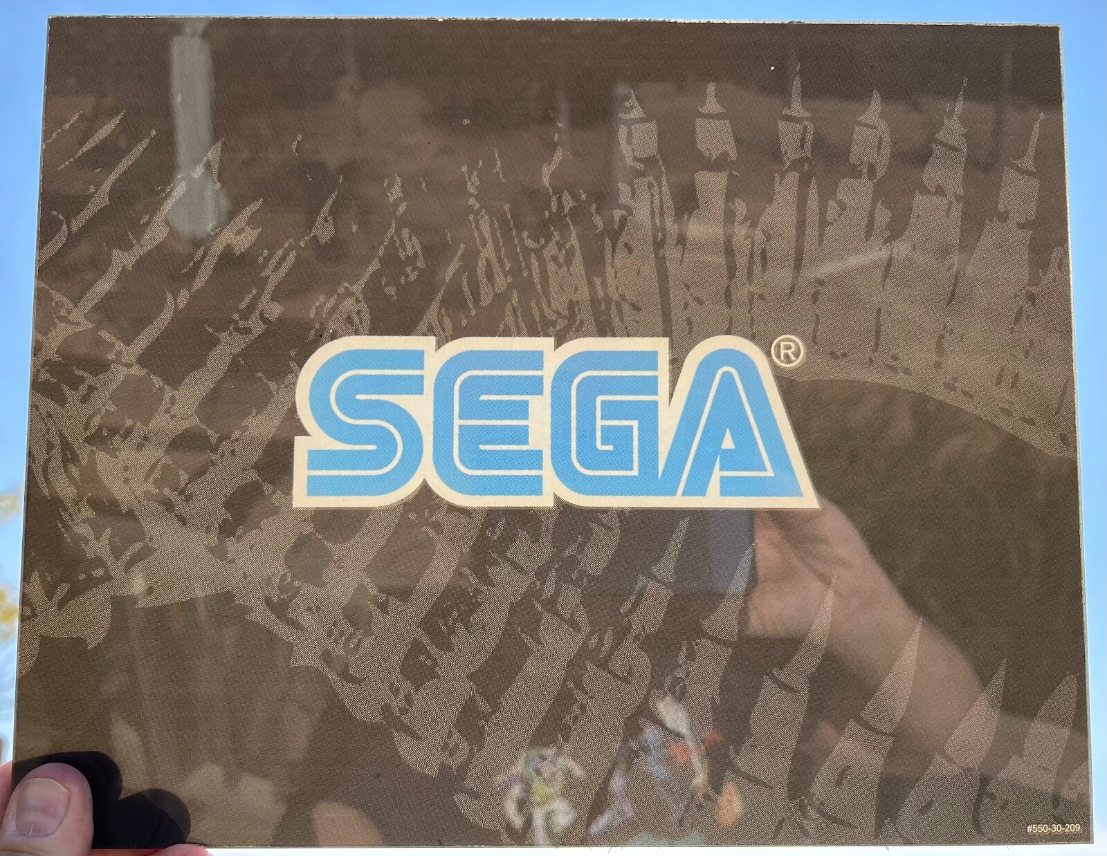NOS Sega Logo Piece from RAMBO arcade game Part# 550-30-209