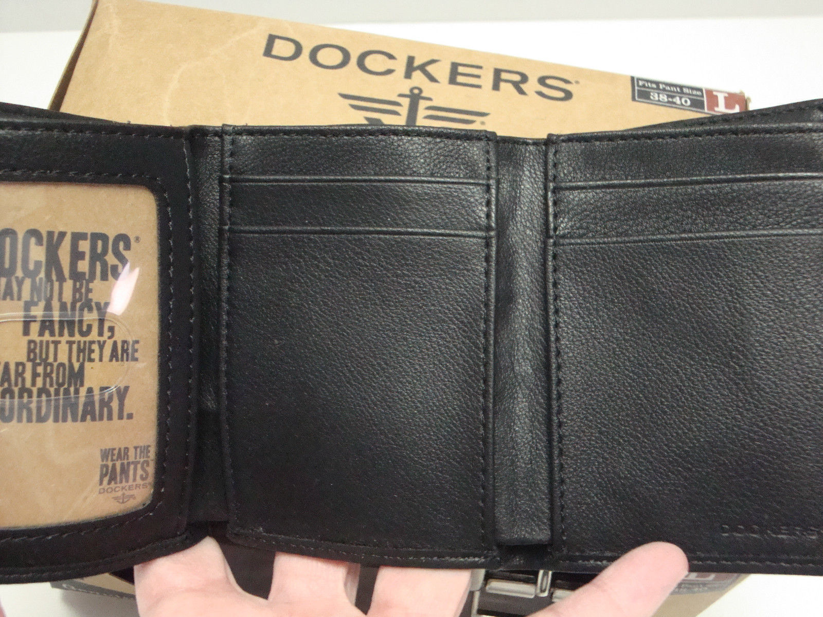 DOCKERS Trifold Leather Wallet,Reversible Leather Soft-Touch Leather Belt-XLarge