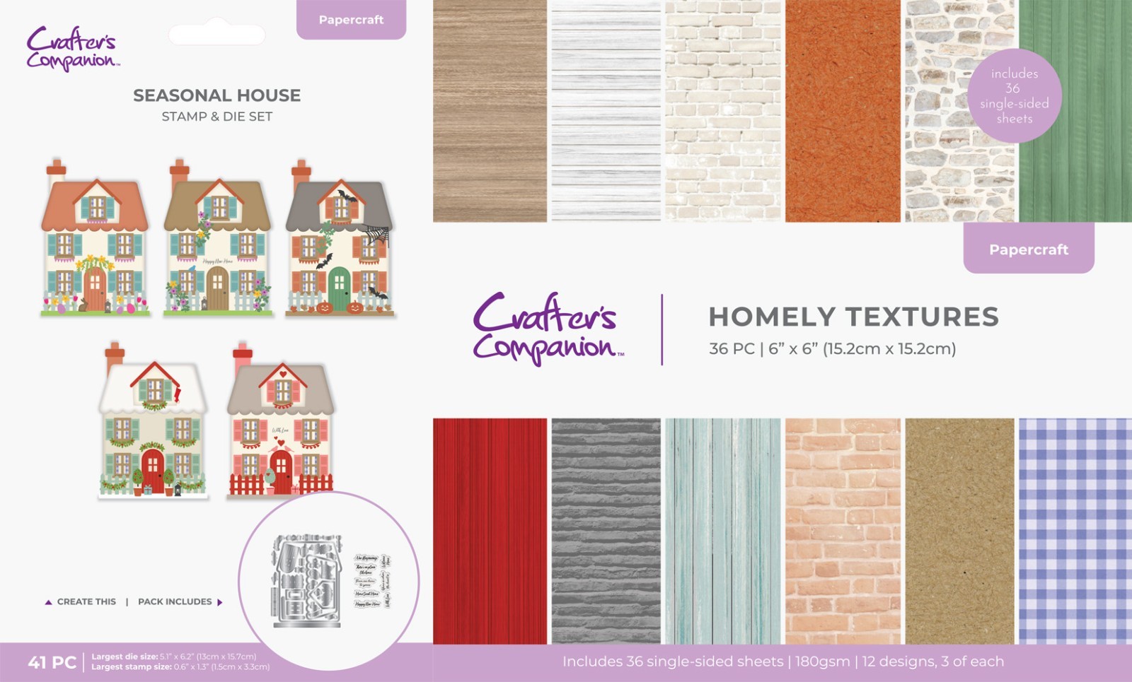 Crafters Companion - Seasonal House Collection - Metal Dies or Paper Pad