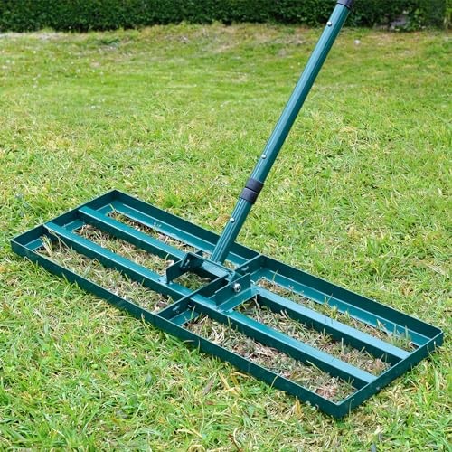 Lawn Leveling Rake,Stainless Steel Lawn Leveler with 30”x10” 30"x10" Medium