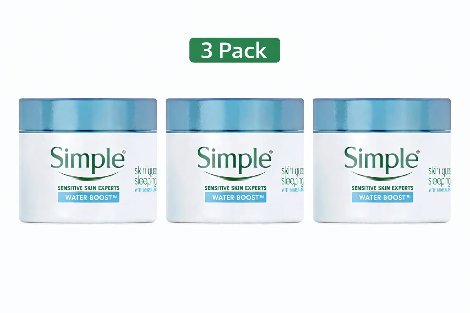 3 PK  Simple Water Boost Skin Quench Sleeping Cream, 1.7 oz