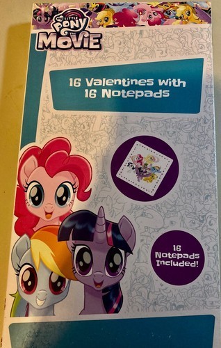 My Little Pony the Movie 16 ct Valentine's Day Cards plus notepads included