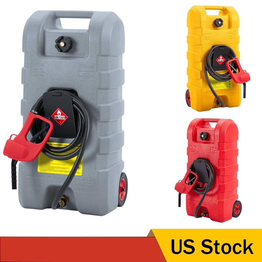 ⭐Fuel Caddy 15 Gallon Portable Gas Storage Tank w/ LE Fluid Transfer Siphon Pump