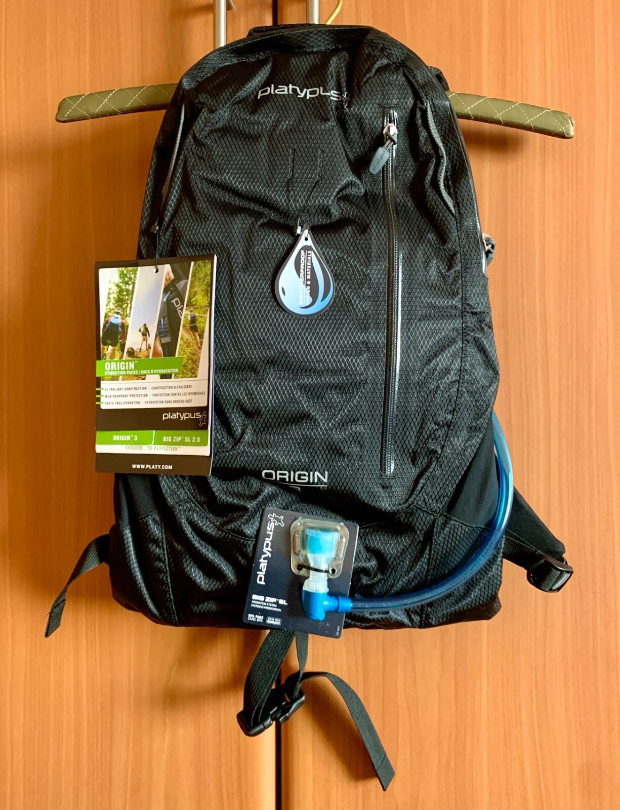 Platypus Origin 3 Black Hydration Pack Hiking Biking Camping Big Zip SL 2.0