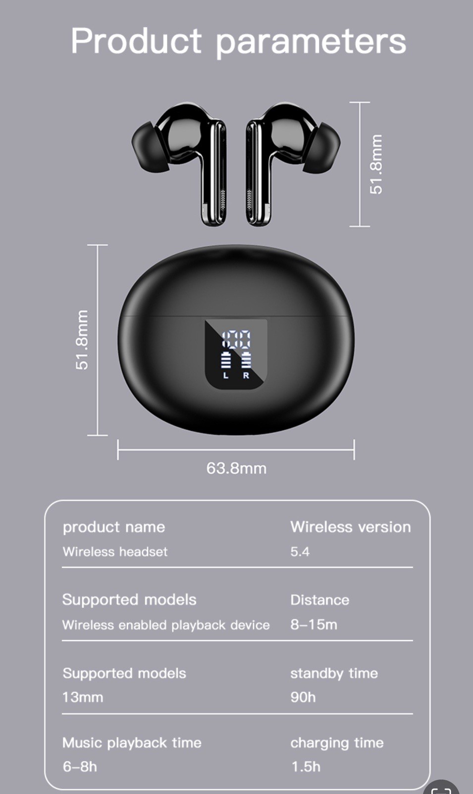 Auriculares Bluetooth 5.3 Traductor Mic ANC iPhone 15 Pixel 9 Galaxy S24