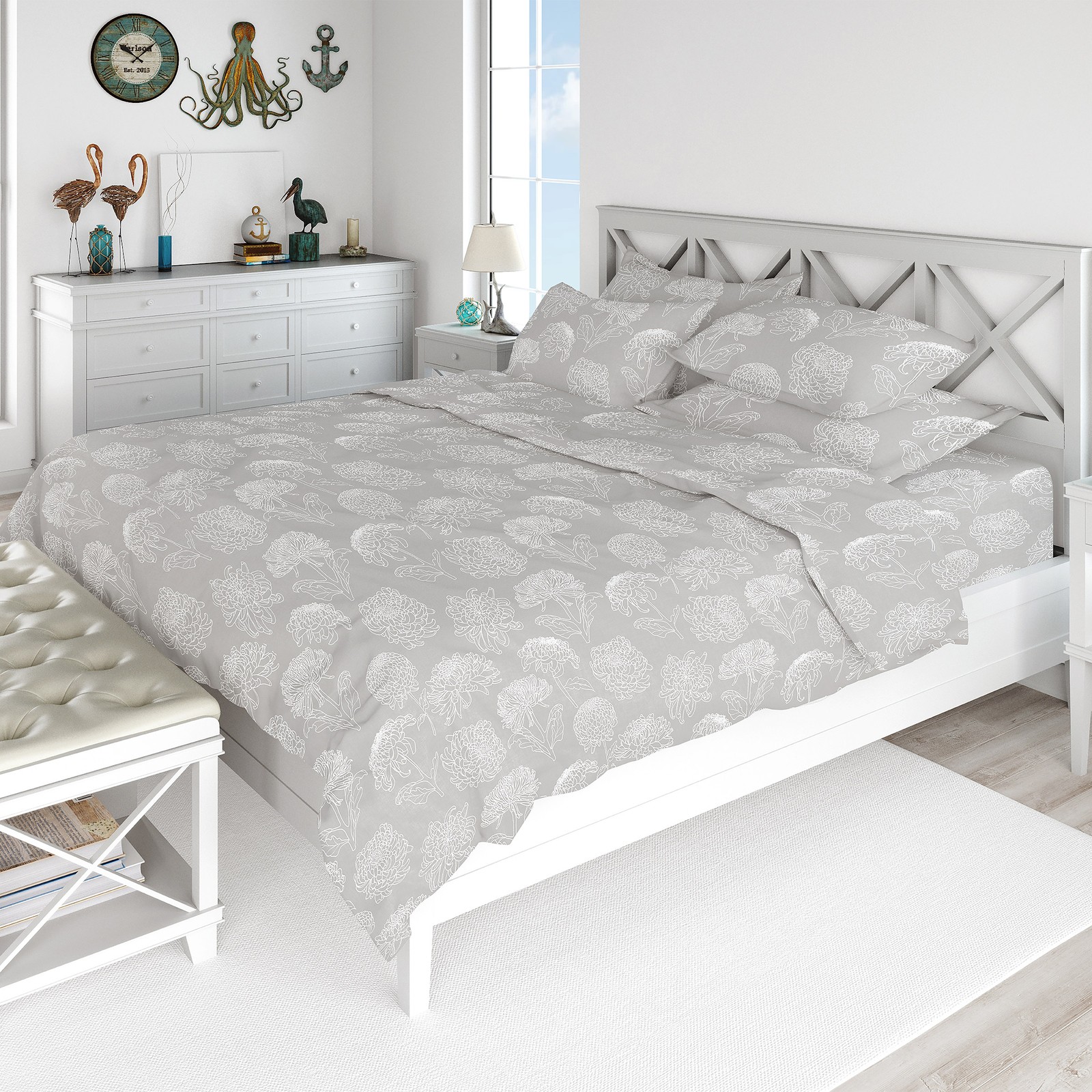 Swiss Collection Sheet Set  Twin Grey