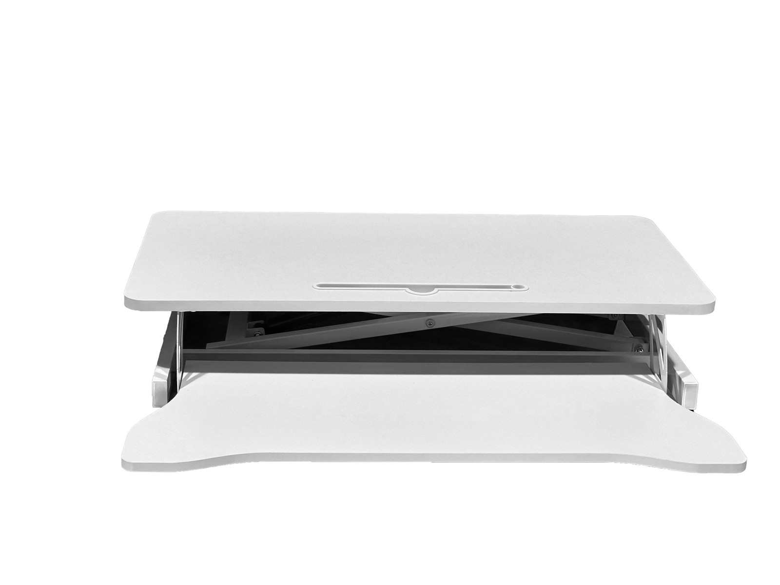 32 Inch Height Adjustable Computer Desk w/ Wide Keyboard Tray, WHITE