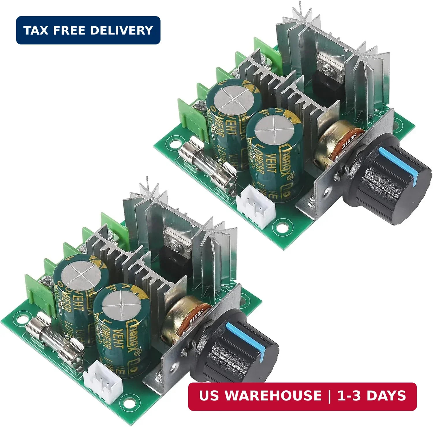 2PCS PWM DC Motor Speed Control Switch PWM DC Motor DC 12V-40V 10A Voltage Regul