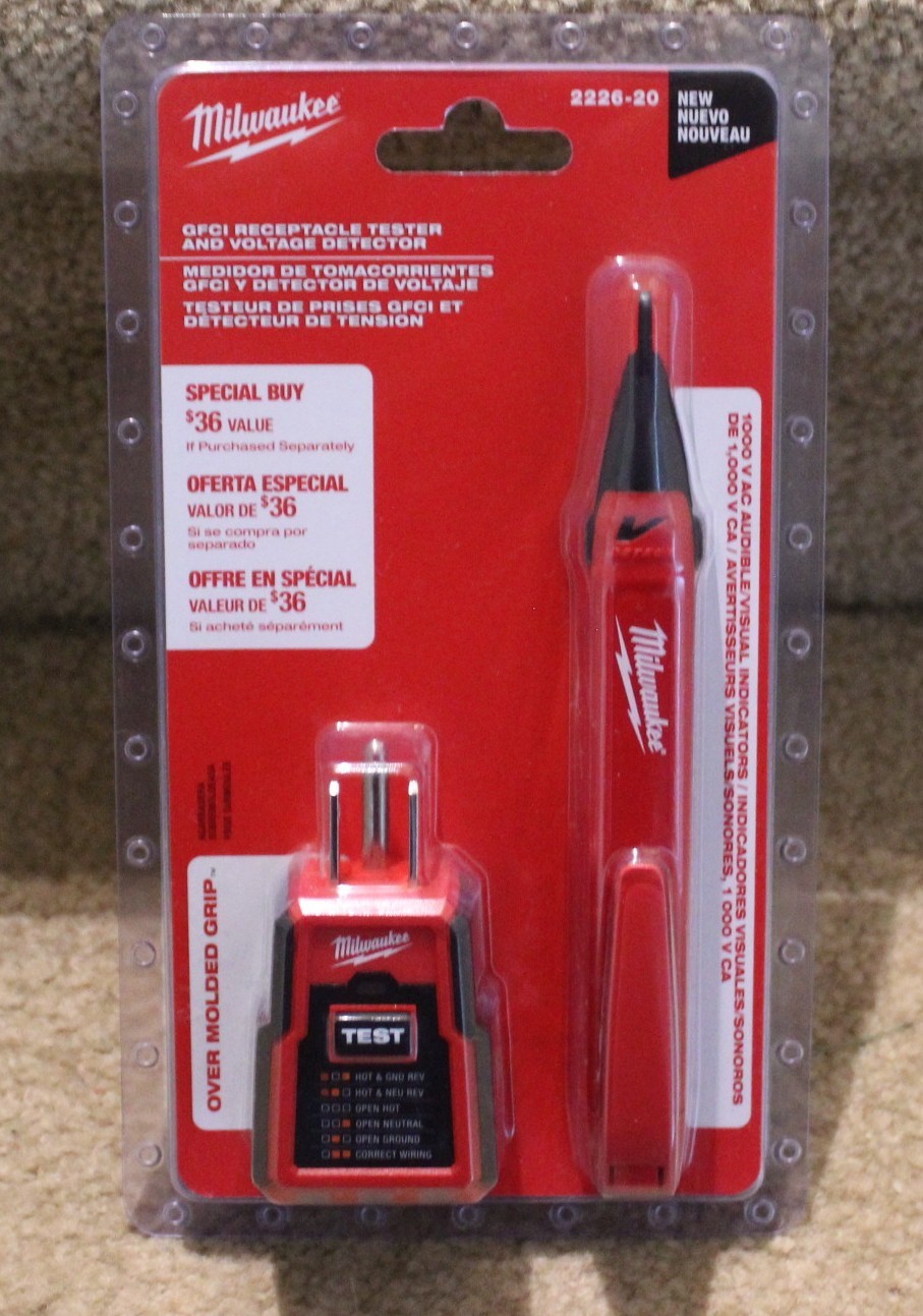 Milwaukee GFCI Receptacle Tester & Voltage Detector 2226-20 - New & Sealed