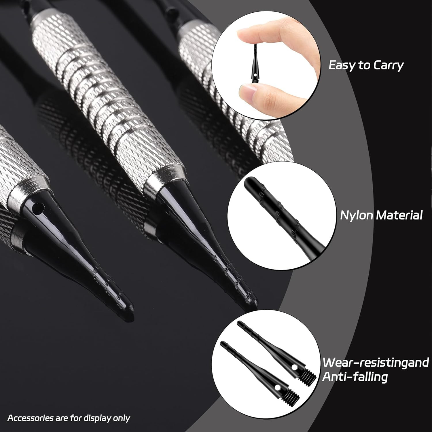 Darts Soft Tip,2Ba Thread Soft Tip Dart Point 200 Pack, Plastic Tip Dart Points,