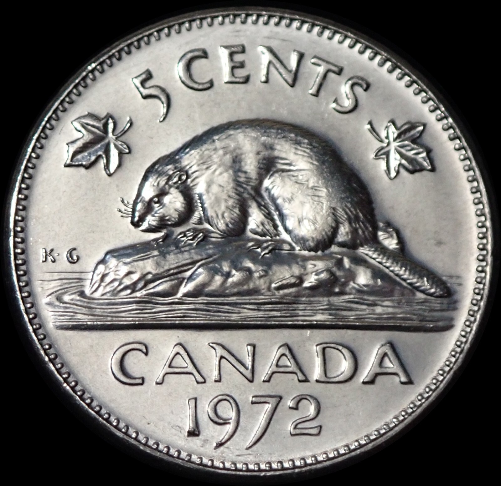 Canada 5 Cents 1972 Elizabeth II North American Beaver Coin WCA 9929
