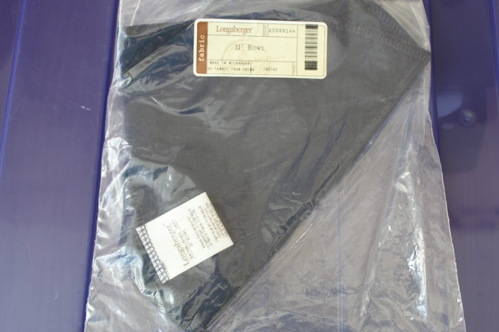 Longaberger Indigo Blue 11" or 11 inch Woven Bowl Basket Liner #20088144 - NEW
