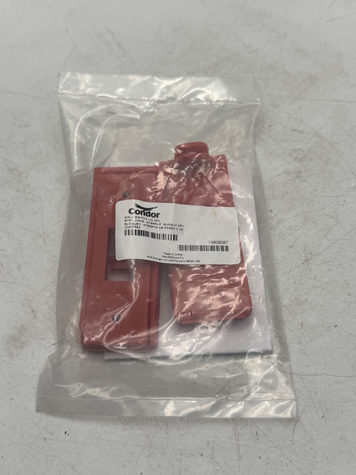 Condor Wall Switch Lockout 2PK Red Electrical Safety Switch Lockout Cover