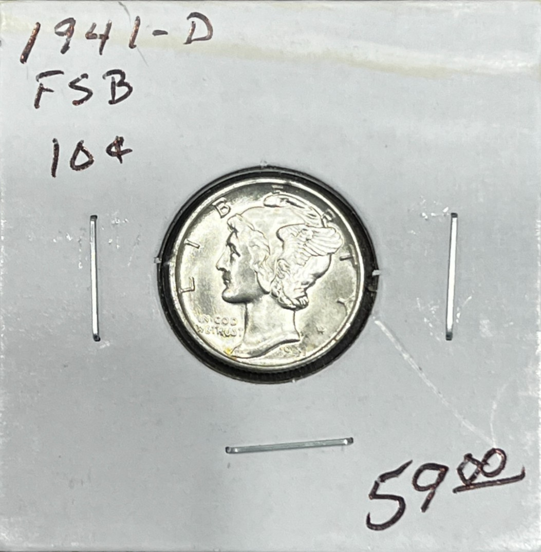 1941-D 10C MERCURY SILVER DIME FSB Choice BU