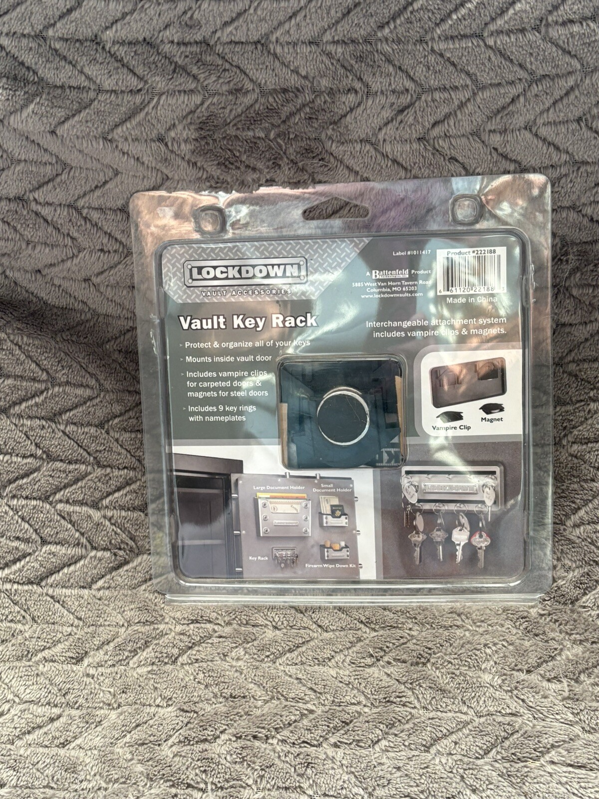 Lockdown Vault Key Rack Polymer Grey 222188