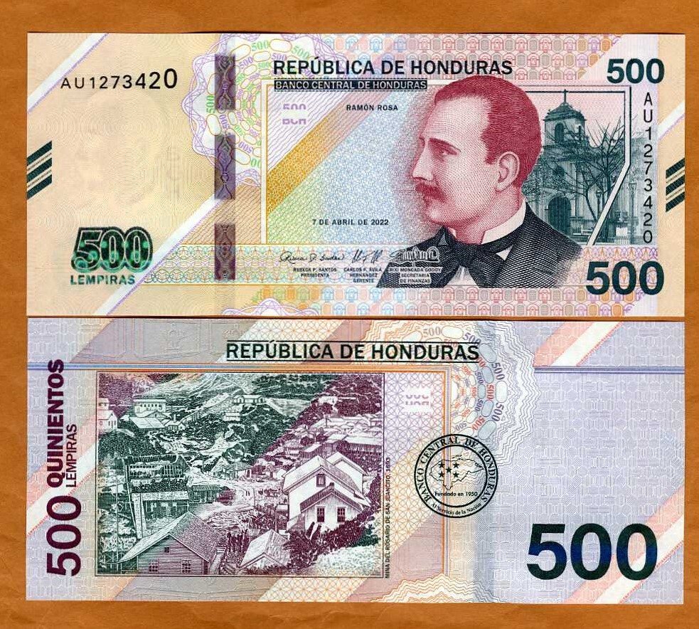 Honduras, 500 Lempiras, 2022 P-New, UNC New Security, Printer, Date, Sig