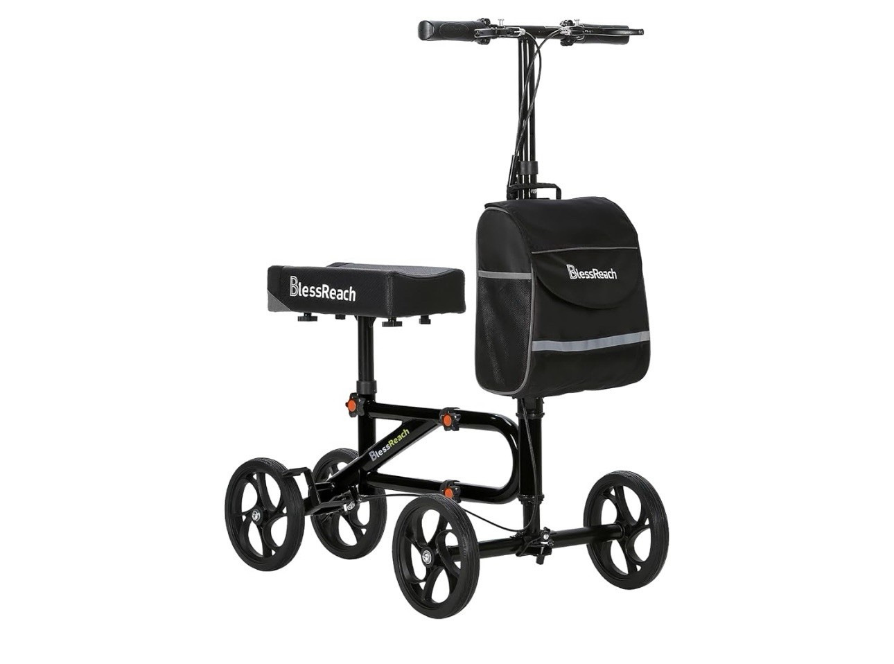 BLESSREACH ECONOMY Knee Scooter Steerable  Foot Injuries Compact 300Lbs 8” Black