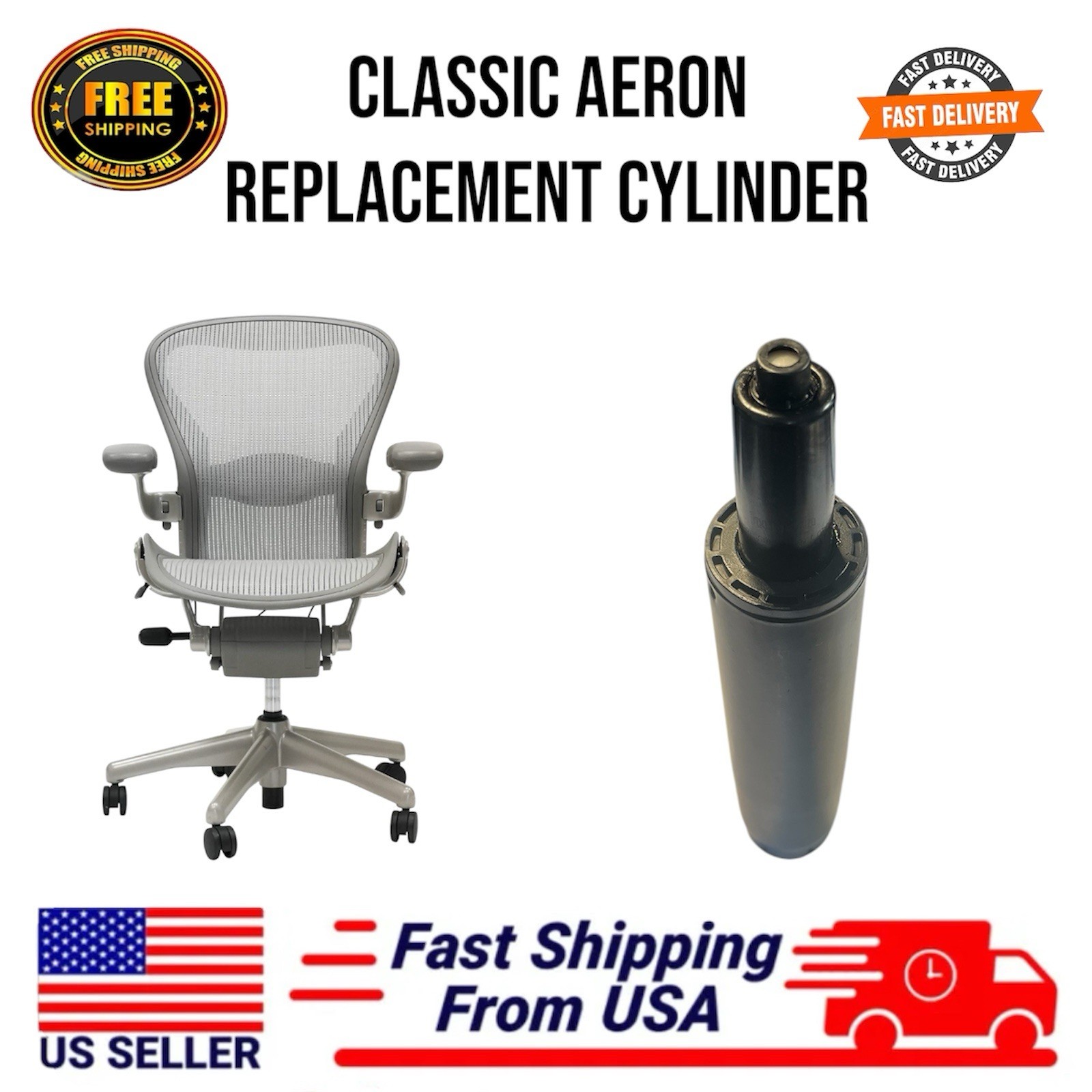 🔥Herman Miller Classic Aeron Replacement Pneumatic Gas Lift Cylinder 🔥