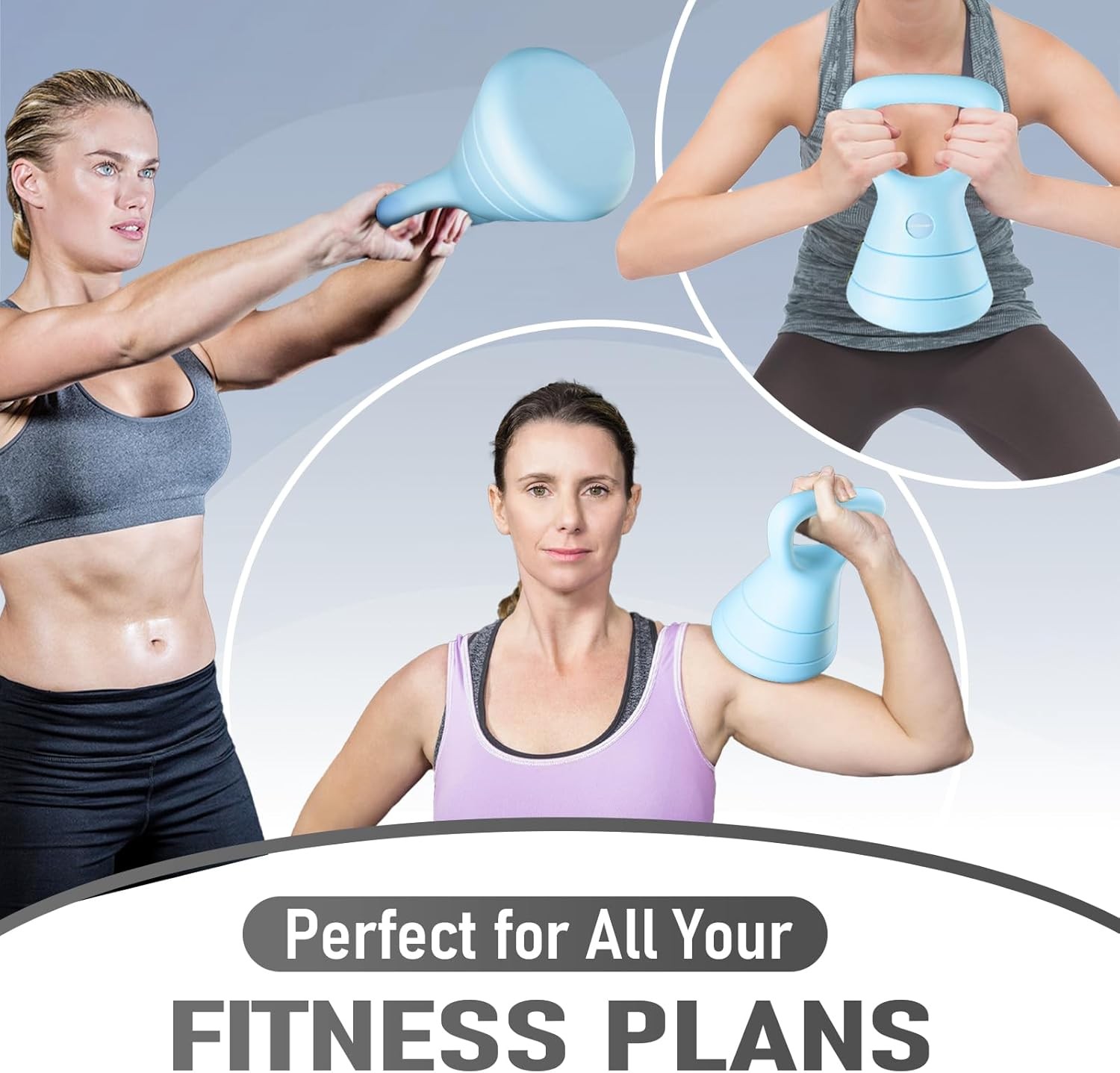 Adjustable Kettlebell 5lb 9lb 15lb Kettlebell Weights Set Ergonomic Design