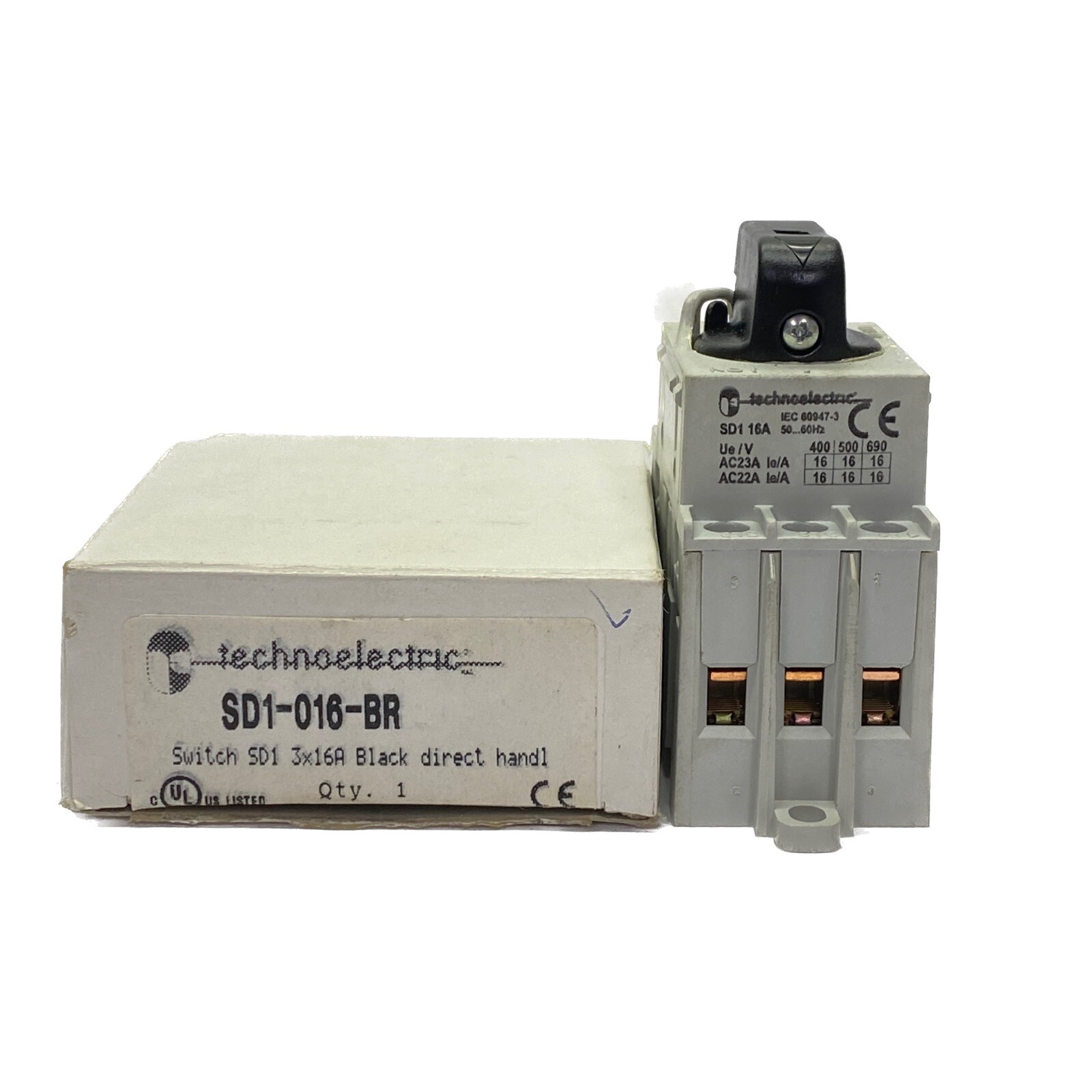 NEW Technoelectric 16A 3 Pole 120-600VAC Disconnect Switch SD1-016-BR
