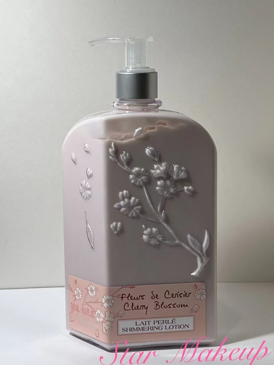 L'Occitane Cherry Blossom Shimmering Body Lotion 16.9 Fl. Oz. 500 ML Pump Bottle
