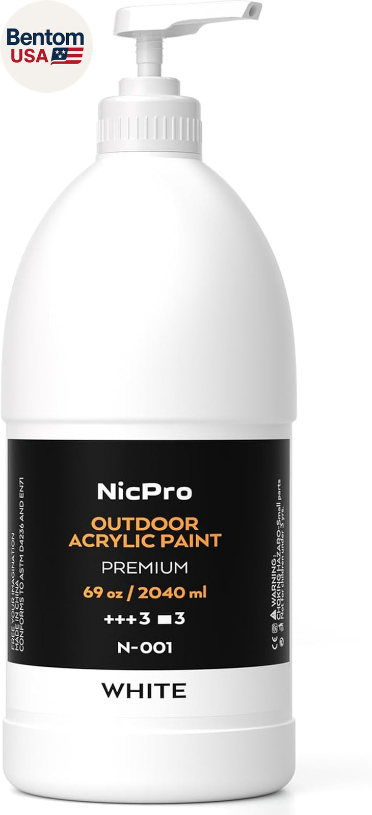 White Large Outdoor Acrylic Paint Set (69 Oz, 2040 Ml) Rich Art Painting Supplie