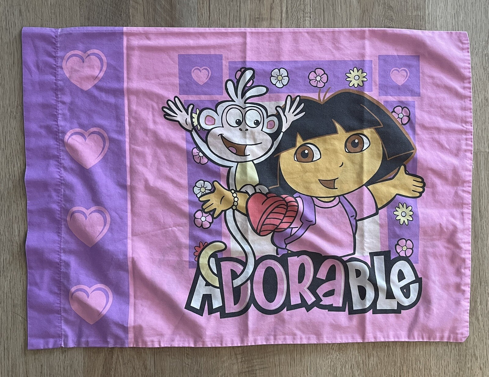 Dora The Explorer & Boots Nick Jr. Nickelodeon Standard Pillowcase 2006 ADORABLE
