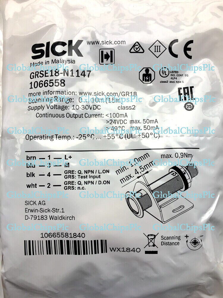 1 PCS SICK 1066558 GRSE18-N1147 Cylindrical photoelectric switch