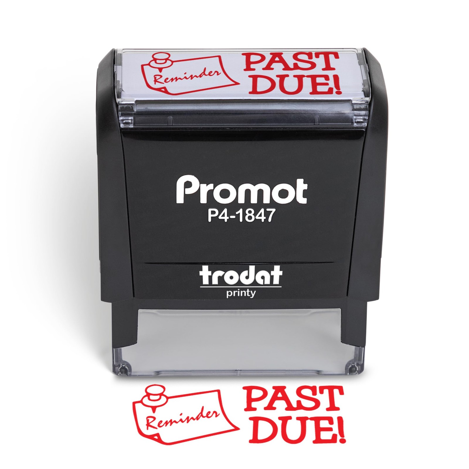 Stamp Reminder Past Due Self Inking Rubber Stamp Red Ink Office Message