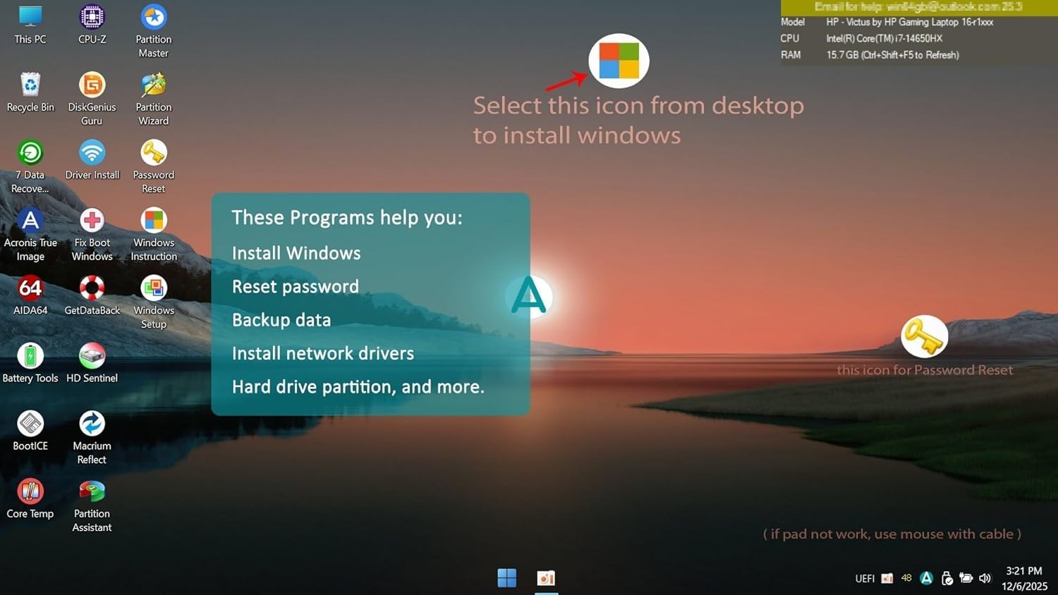 64GB USB Drive for Windows Repair and Recovery with Installation Tutorial