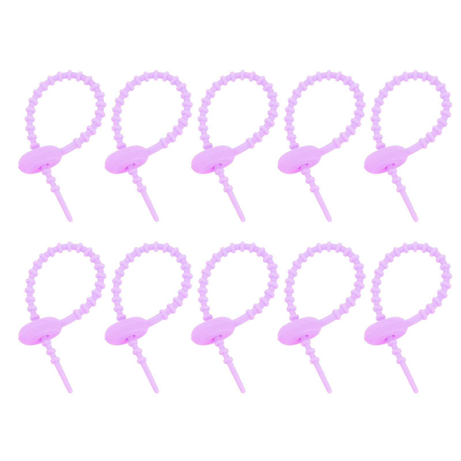20Pcs 4" Silicone Cable Ties, Reusable Zip Ties Wire Strips Organizer, Purple