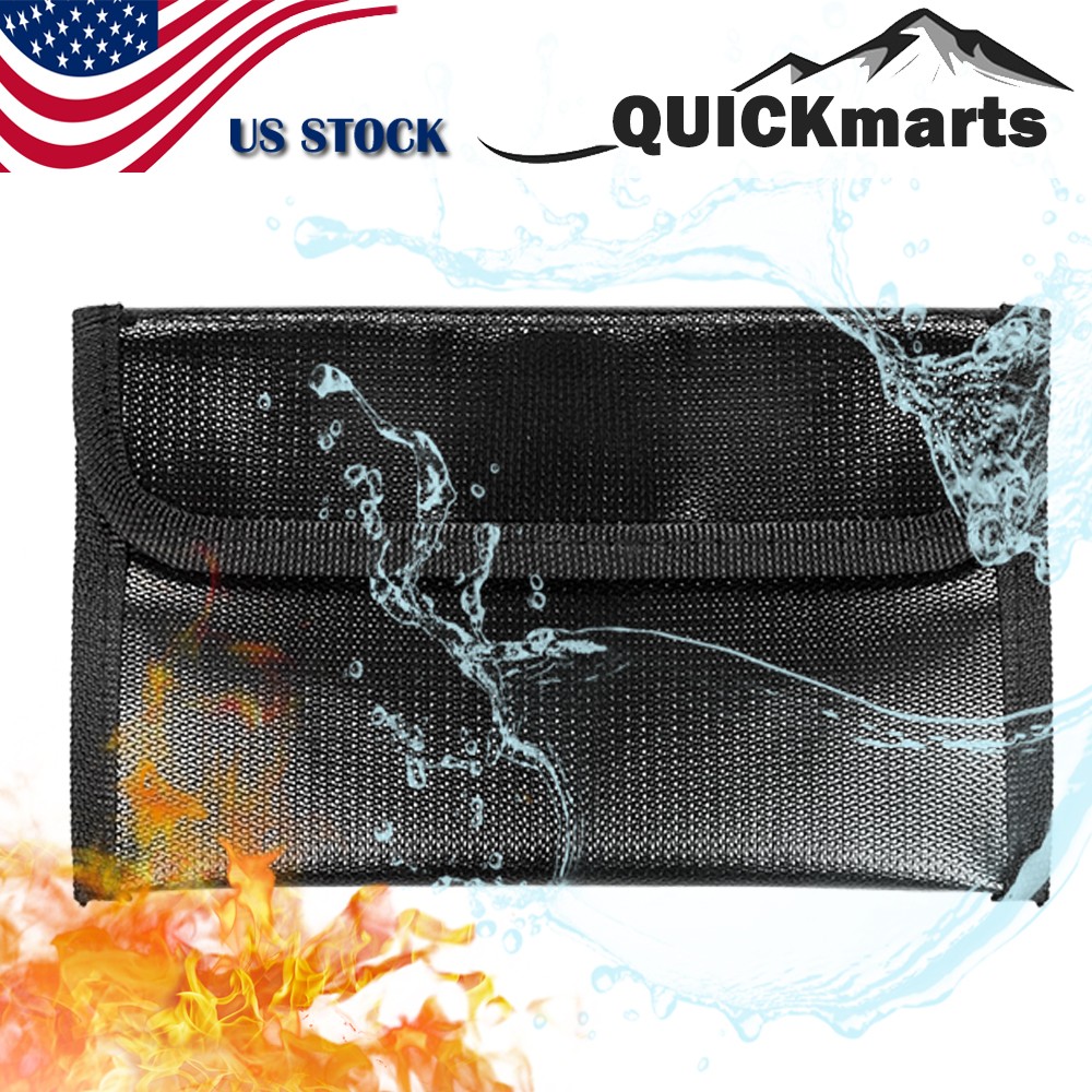 5x8" Fireproof Mongy Bag Small Waterproof Safe Cash Pouch Storage Wallet Travel