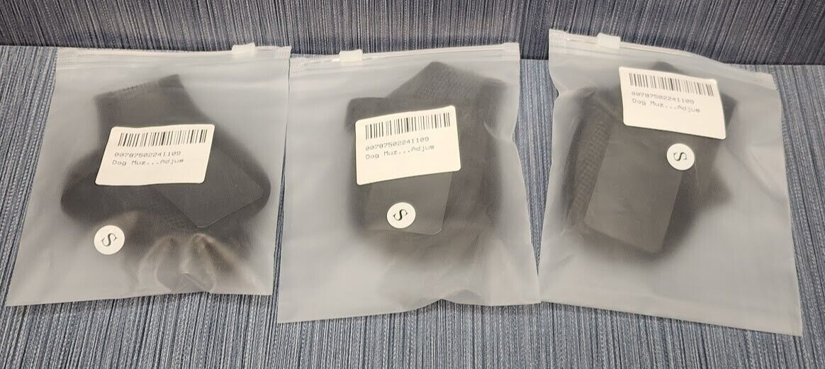 Lot 3 x Quick Dog Muzzle Size Small - Durable Water & Dirt Resistant Set 3pc