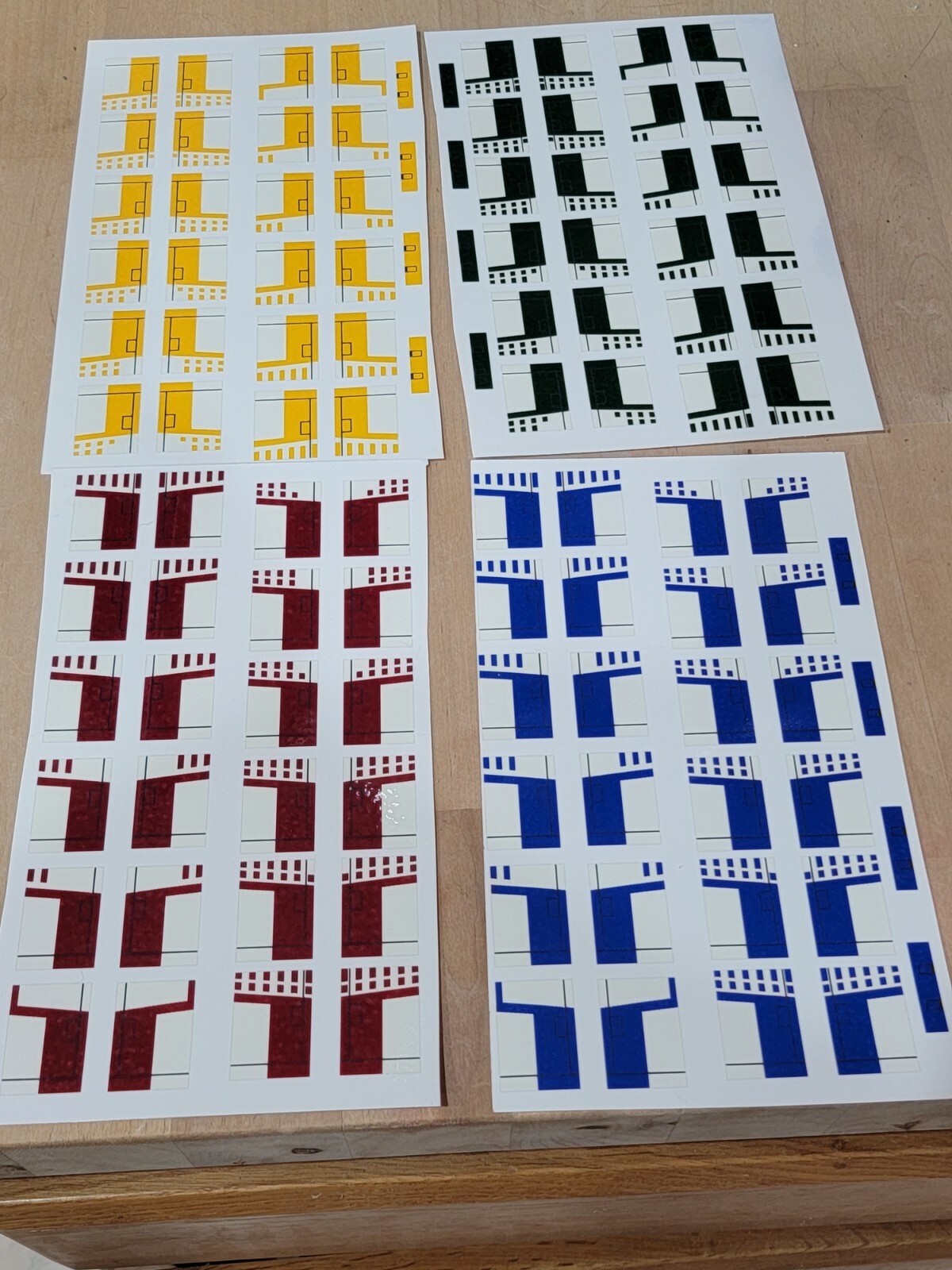 Custom Blue/Red/Gold/Green 1-12 Squadron Sticker Sheet for Star Wars Set 75301