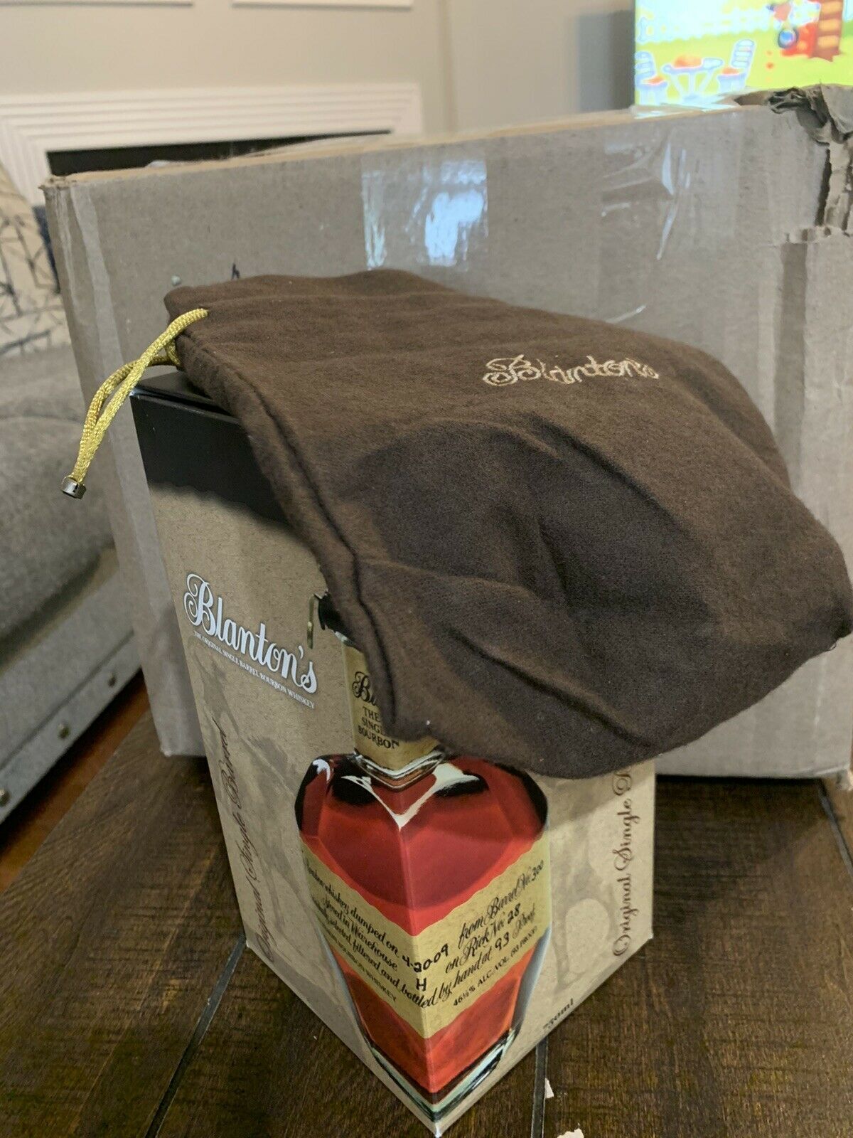 Blanton's Single Barrel Bourbon Whiskey Empty Display Box + Bag
